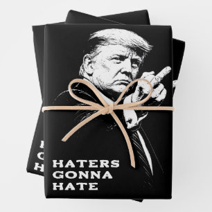 Trump Middle Finger 2026 Meme Funny Wrapping Paper Sheet