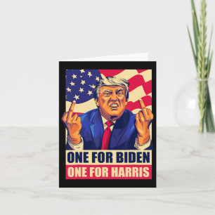 Trump Middle Finger Biden Harris America Republica Card