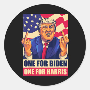 Trump Middle Finger Biden Harris America Republica Classic Round Sticker