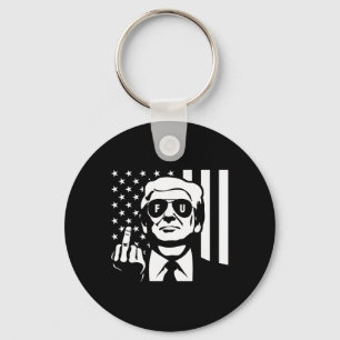 Trump Middle Finger Poster Key Ring