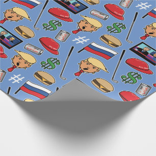 Trump, Money, Burgers, Golf, Russia and Fake News Wrapping Paper