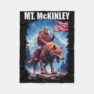 Trump Mt. Mckinley America Wolf Fleece Blanket