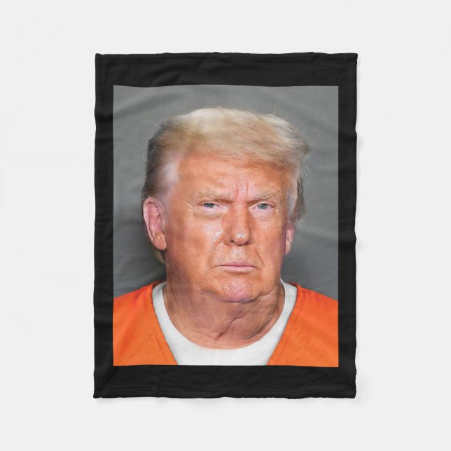 Trump Mug Shot 1  Fleece Blanket (Front)