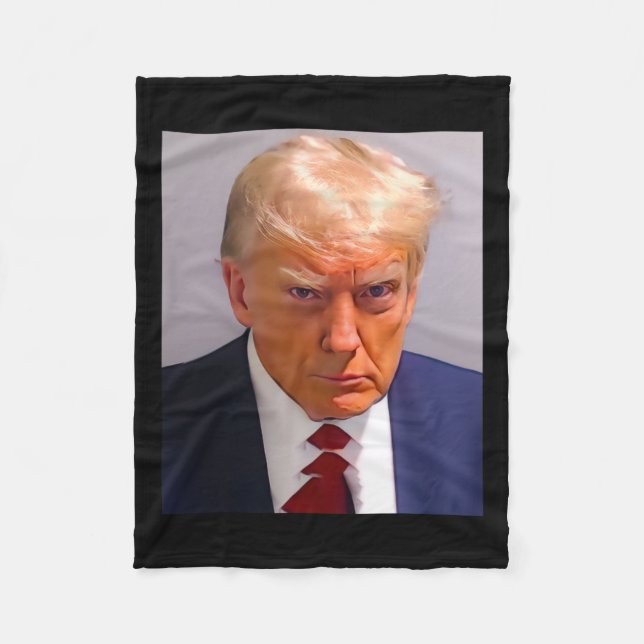 Trump Mug Shot 1  Fleece Blanket (Front)