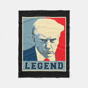 Trump Mug Shot 2024 President Legend Never Surrend Fleece Blanket