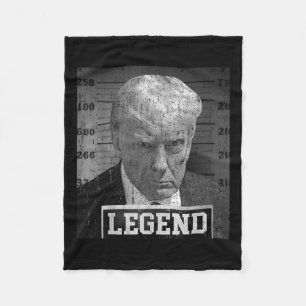Trump Mugshot Funny Donald Trump Legend  Fleece Blanket