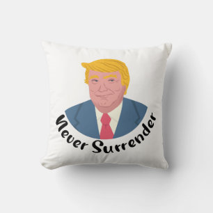 Trump Mugshot Never Surrender  Cushion