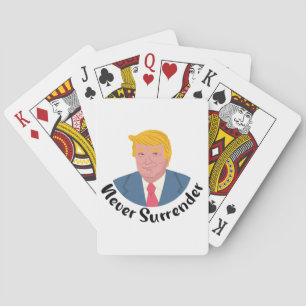Trump Mugshot Never Surrender Playing Cards