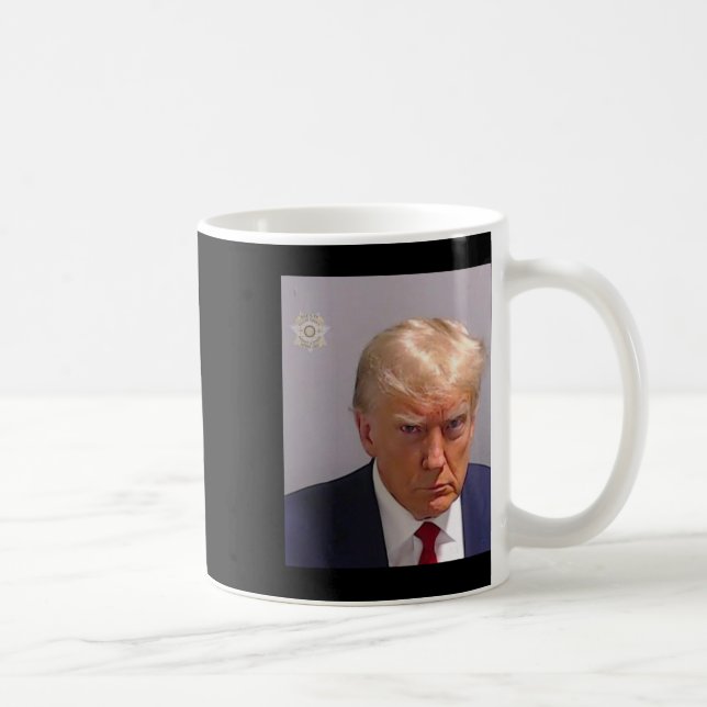 Trump Mugshot Tee - Iconic And Funny  Coffee Mug (Right)