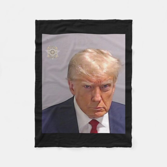 Trump Mugshot Tee - Iconic And Funny  Fleece Blanket (Front)