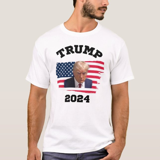 Trump Mugshot - Trump 2024 Mugshot Conservative T-Shirt (Front)