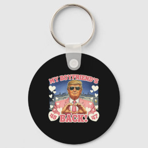Trump My Boyfriend's Back Valentine's Day Pink 45  Key Ring