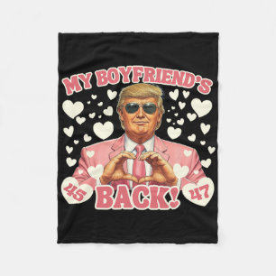 Trump My Boyfriend's Ck Valentine Trump Pink Suit Fleece Blanket