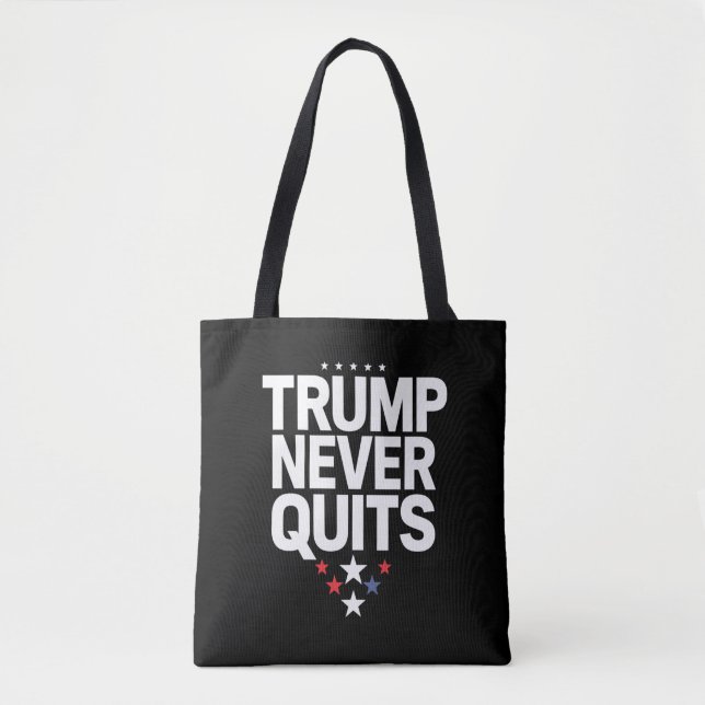 Trump Never Quits Patriotic Vote Trump 2024 Tote Bag (Front)