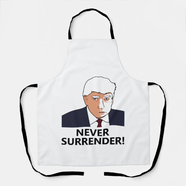 Trump Never Surrender Mug Shot Apron (Front)