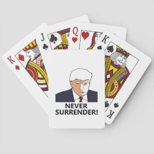 Trump Never Surrender Mug Shot Playing Cards