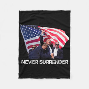 Trump Never Surrender Tee Fleece Blanket
