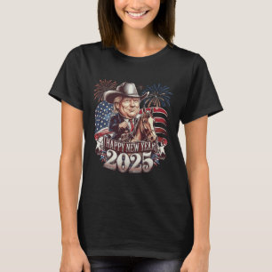 Trump New Year 2025 Patriotic Horse Trump American T-Shirt