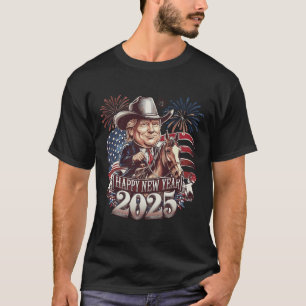 Trump New Year 2025 Patriotic Horse Trump American T-Shirt