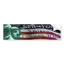TRUMP NEW YORK VALUES 2016 bumper sticker