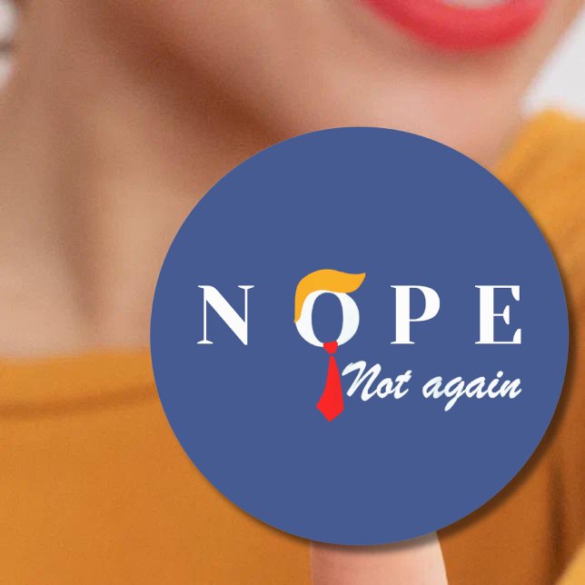 Trump Nope Not Again Funny  Classic Round Sticker (Creator Uploaded)