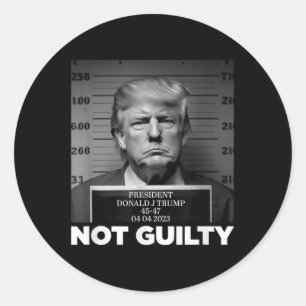 Trump Not Guilty Mug Shot Free Trump I Stand With  Classic Round Sticker