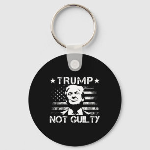 Trump Not Guilty Pro Trump Supporter American Flag Key Ring
