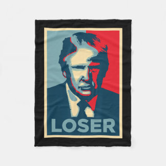 Trump Obama Hope Poster Loser  Fleece Blanket