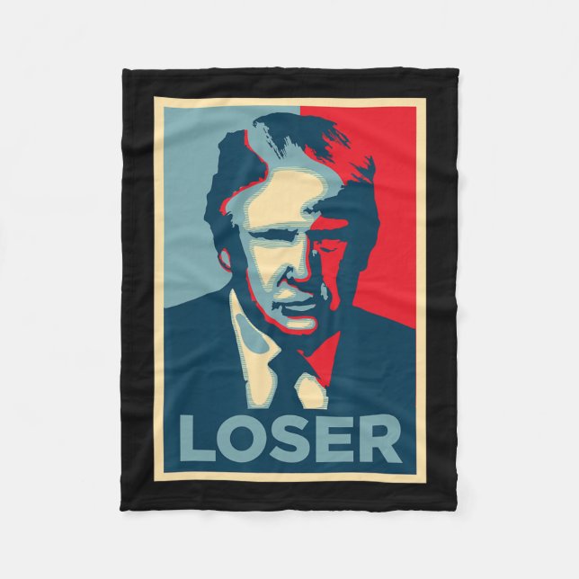 Trump Obama Hope Poster Loser  Fleece Blanket (Front)