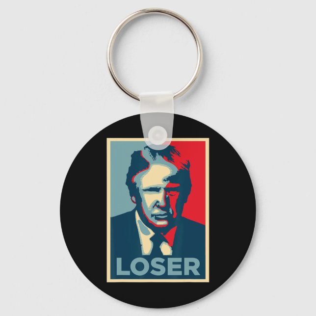 Trump Obama Hope Poster Loser  Key Ring (Front)
