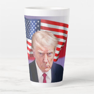 Trump Official Mug Shot with American Flag
