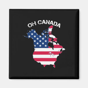 Trump Oh Canada! North America Map With American F Magnet