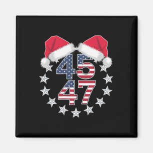 Trump On Back 45 47 President Usa Santa Hat Christ Magnet