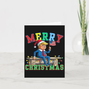 Trump On Shelf Funny Merry Christmas Elf Family Ma Card