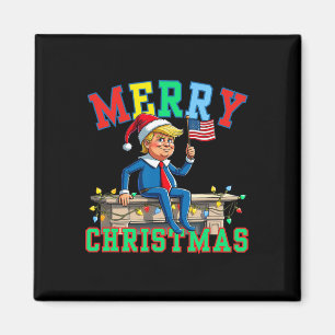 Trump On Shelf Funny Merry Christmas Elf Family Ma Magnet