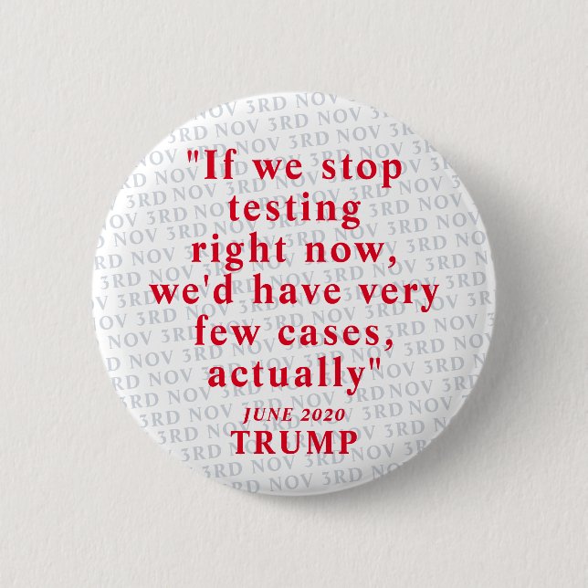 Trump on Testing Anti Trump 6 Cm Round Badge (Front)