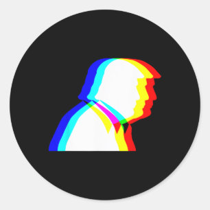Trump Optical Illusion Edm Classic Round Sticker