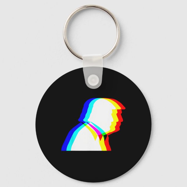 Trump Optical Illusion Edm  Key Ring (Front)