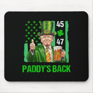 Trump Paddys Back 45 47 St Patricks Day Usa Flag Mouse Pad