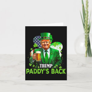Trump Paddy's Ck St Patricks Day Flag Shamrock Iri Card