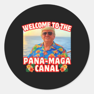 Trump Panama Canal Pana-mega Beach Cruise Vacation Classic Round Sticker