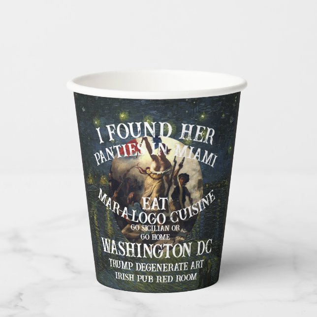 Trump Panties Miami Catholic Church White Paper Cups (Front)