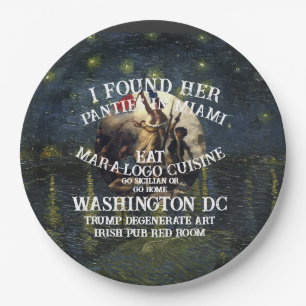 Trump Panties Miami Catholic Church White Paper Plate