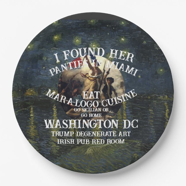 Trump Panties Miami Catholic Church White Paper Plate (Front)