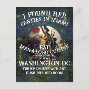 Trump Panties Miami Catholic Church White Postcard