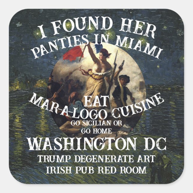 Trump Panties Miami Catholic Church White Square Sticker (Front)