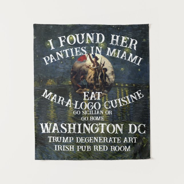Trump Panties Miami Catholic Church White Tapestry (Front)