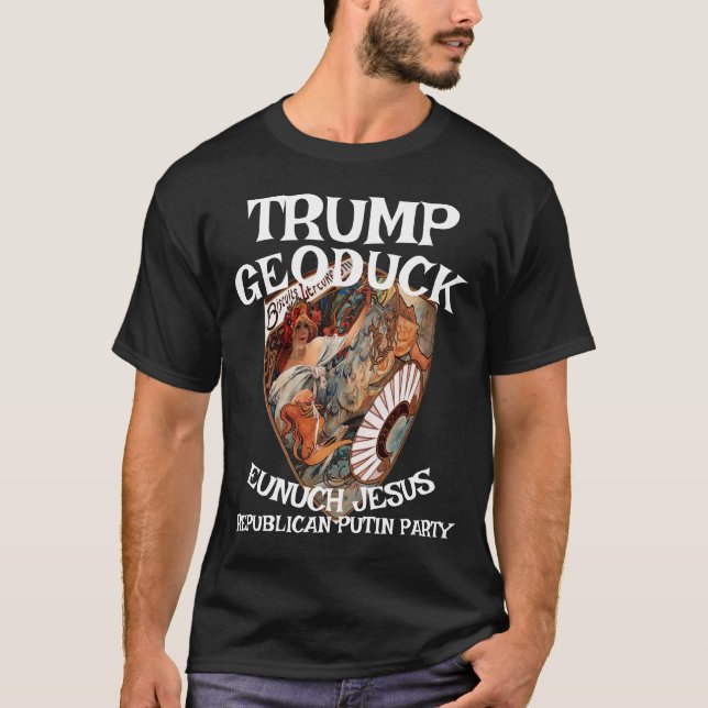 Trump Paris France Geoduck Jesus Republican WH T-Shirt (Front)