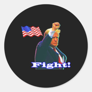 Trump Patriot Fight Classic Round Sticker