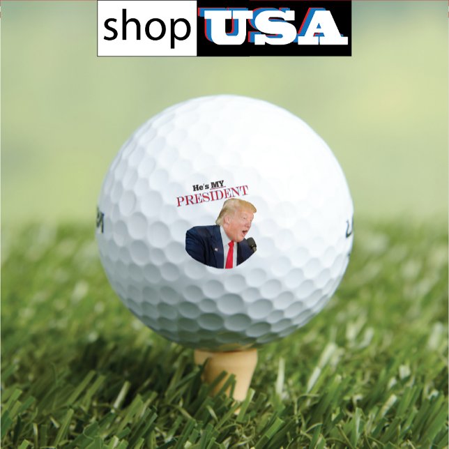 Trump Patriotic 🚗 USA He's My President Golf Balls (Creator Uploaded)
